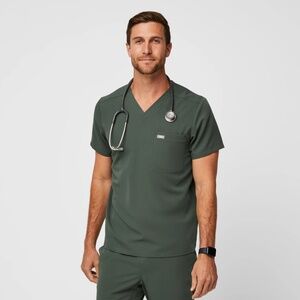FIGS Moss Leon Three-Pocket Scrub Top Size Extra Small
